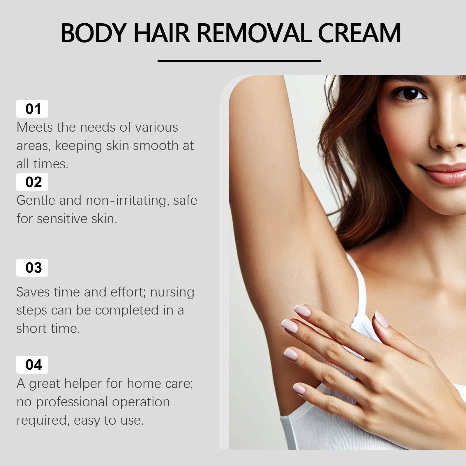 Body Hair Removal Cream - Gentle and Fast Hair Removal, Odorless, Daily Body Care, Portable Hair Removal Cream